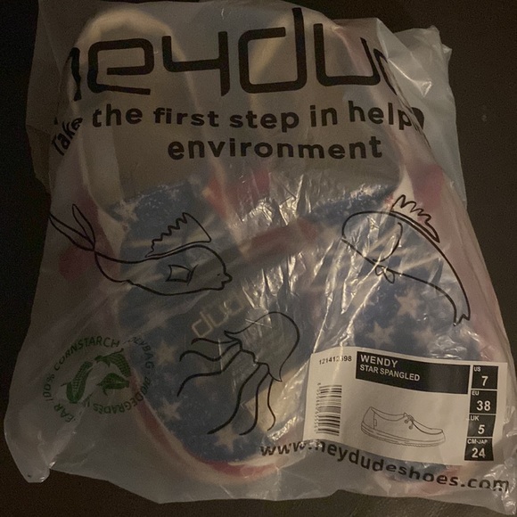 Hey Dude | Wendy Star-Spangled Patriotic American Flag Shoes size 8 - Picture 3 of 5